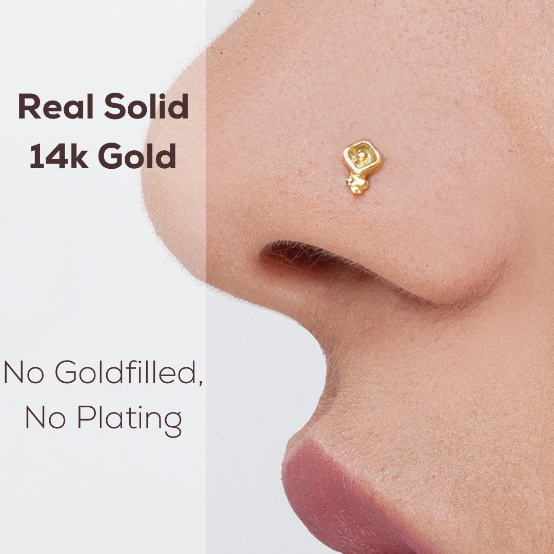 small gold nose pin design