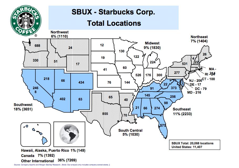 how many starbucks are there in the united states