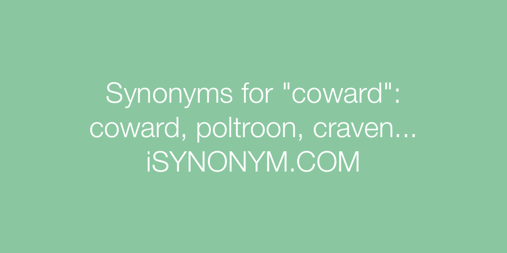 synonym for coward