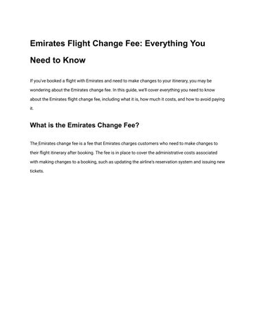 emirates change flight date cost