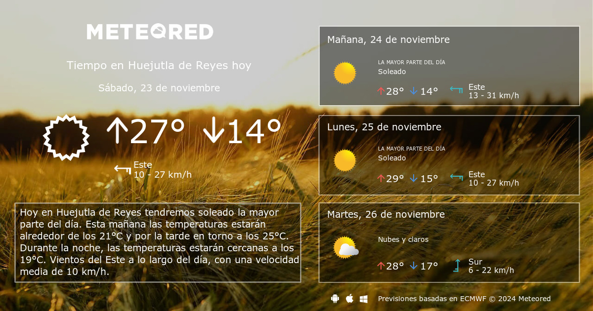 clima de 10 días para huejutla