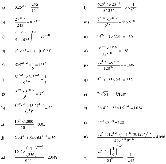 exponential quadratic equations worksheet