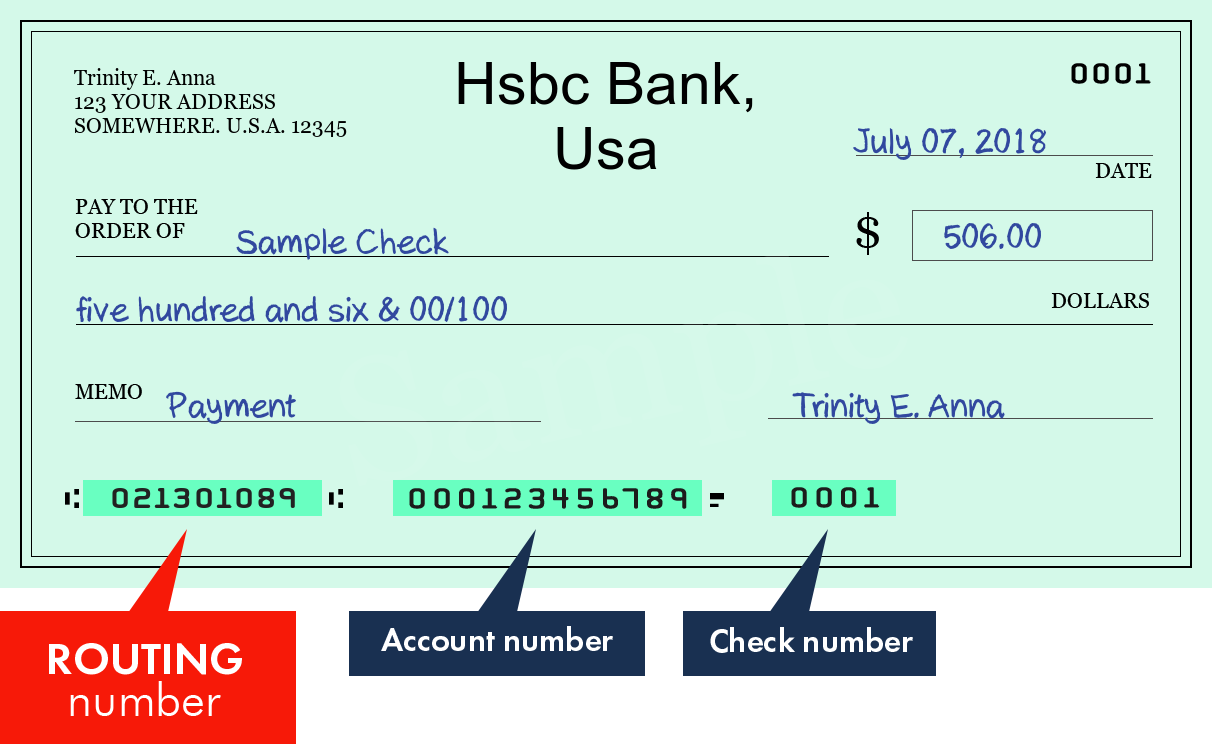 us hsbc routing number