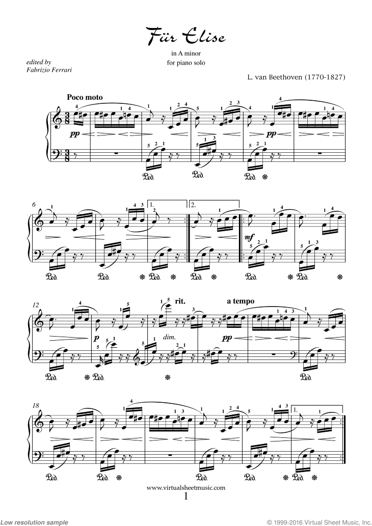 für elise piano notes pdf