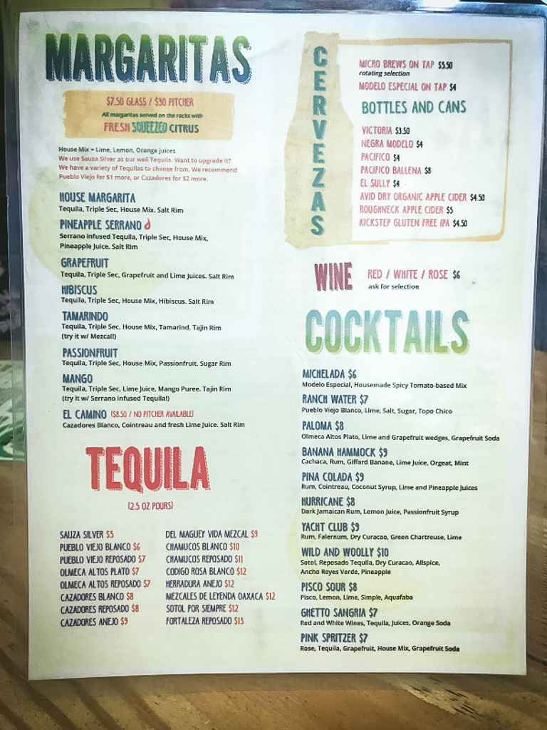 el sancho menu