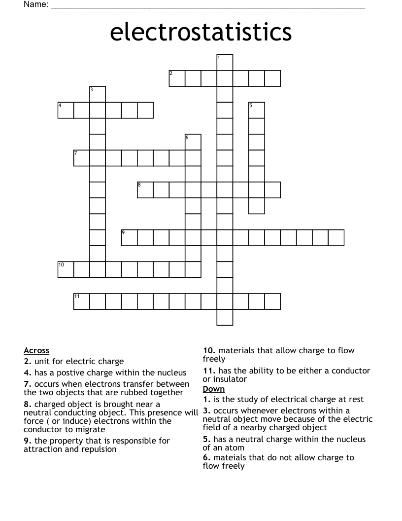 electrical forces crossword