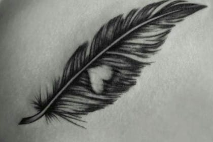 feather heart tattoo