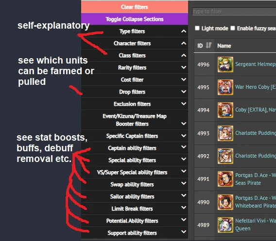 optc database