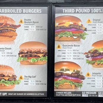 carls jr menu