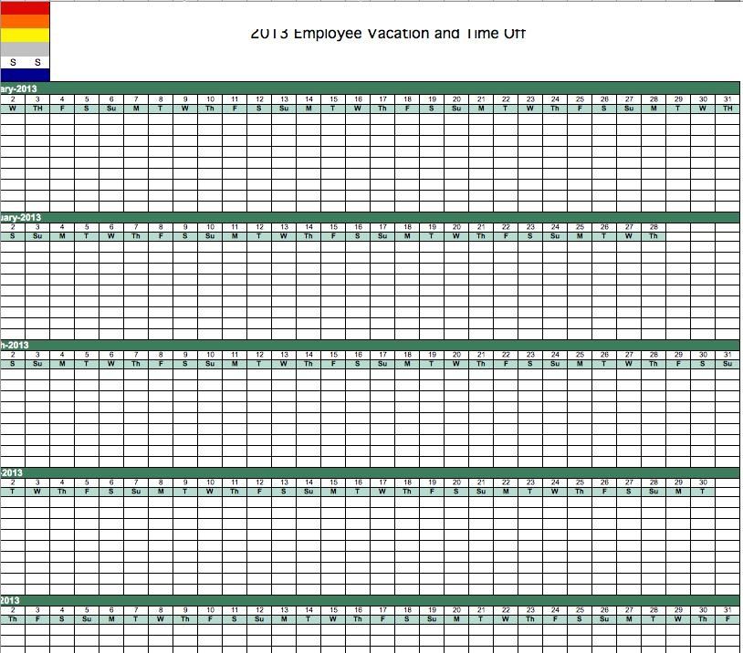 free employee vacation calendar template 2023