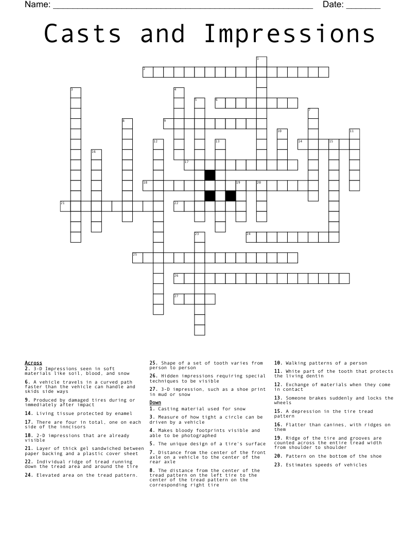 tire track crossword