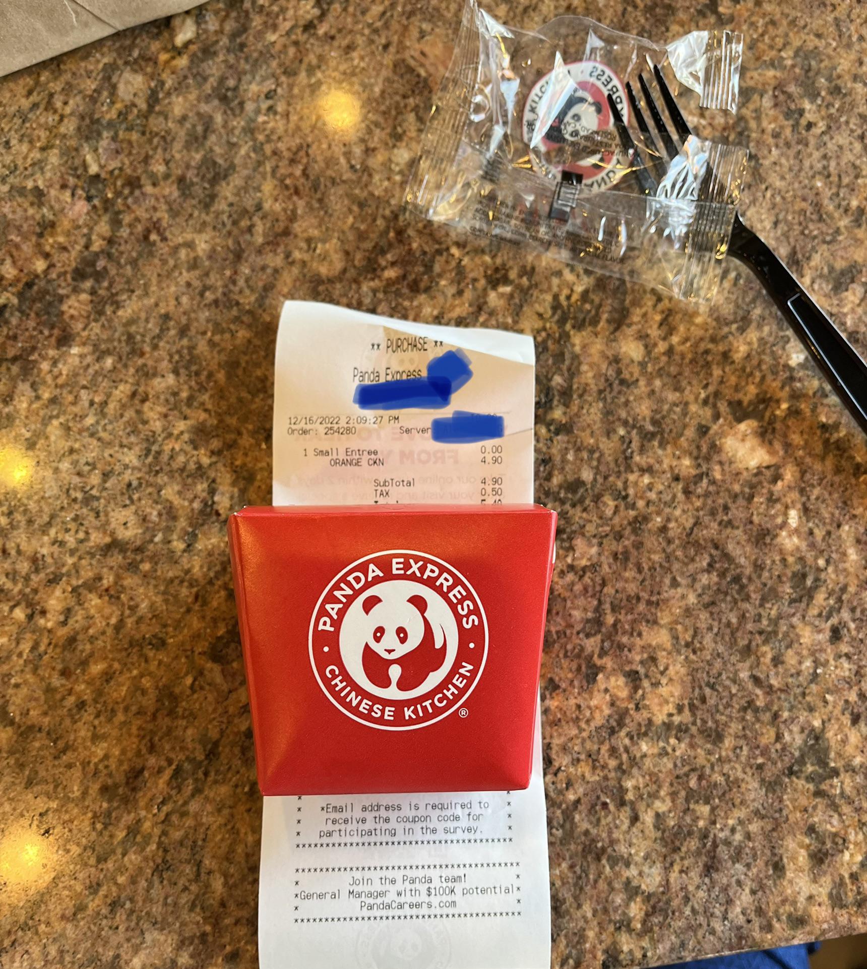 panda express a la carte sizes