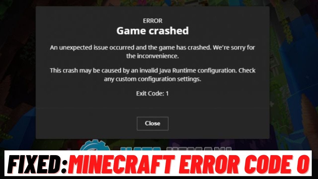 minecraft crash exit code 1