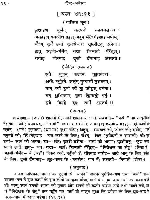 avesta meaning in hindi