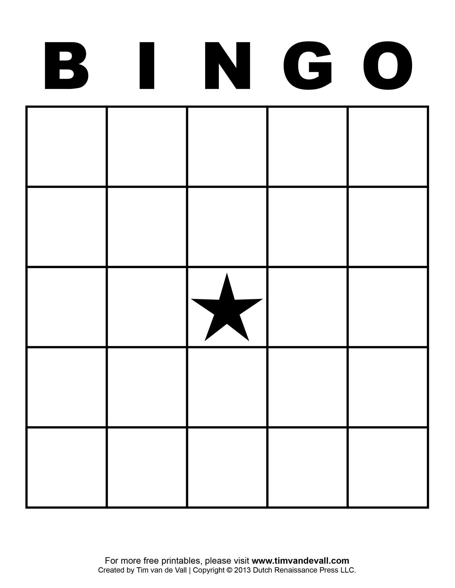 bingo game template free