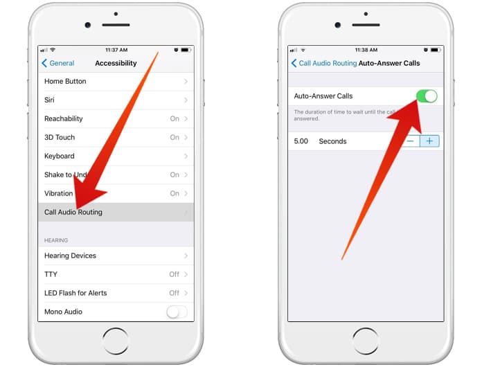 iphone 6s auto answer calls