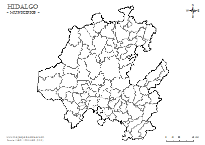 mapa de hidalgo sin nombres