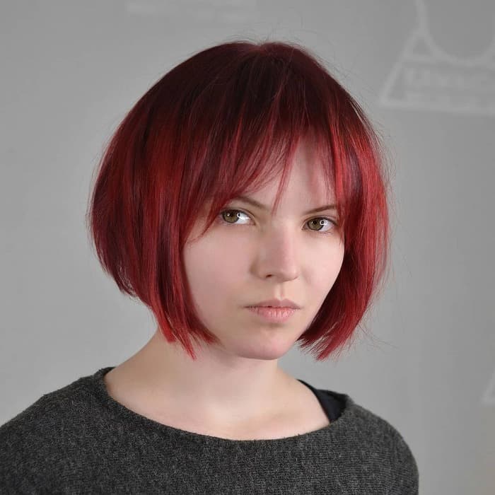 red hair bob haircut