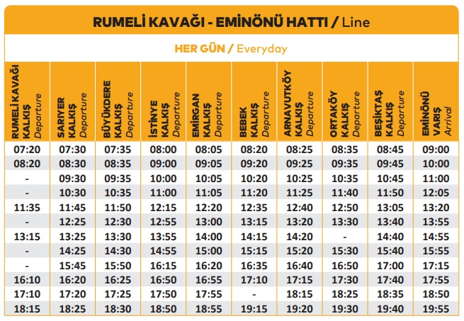 arnavutköy vapur saatleri