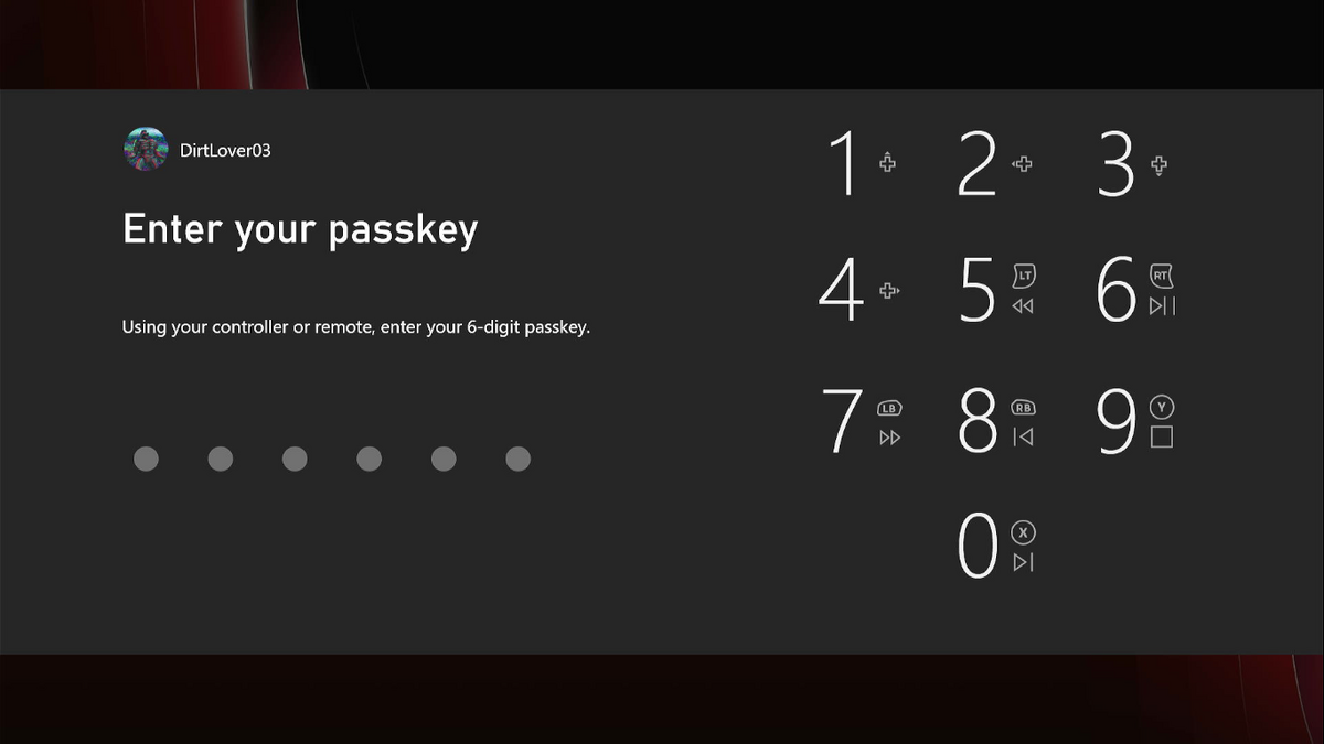 change xbox passkey