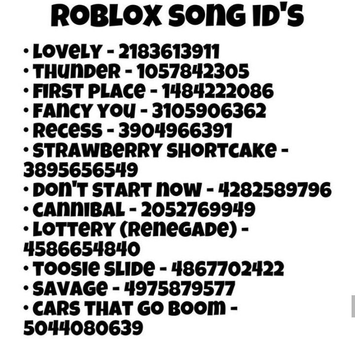 id de musica en roblox