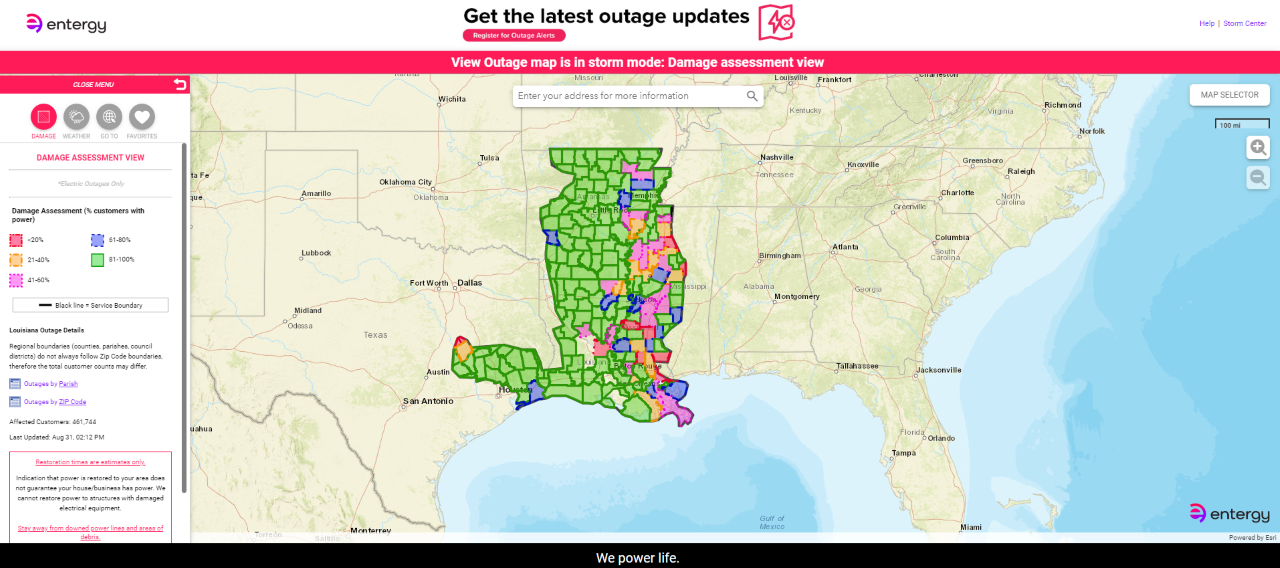 entergy power outage map