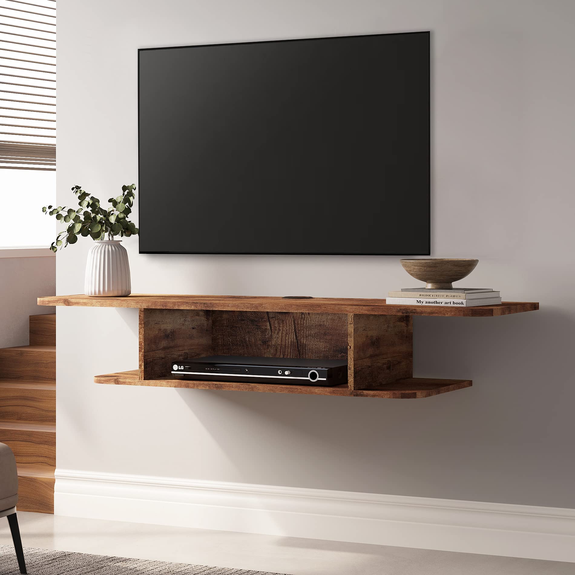 tv mount floating shelf