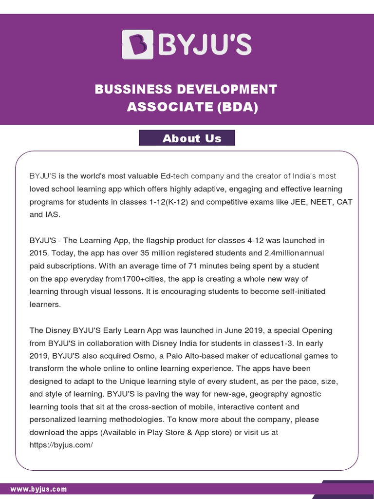 business development associate in byju