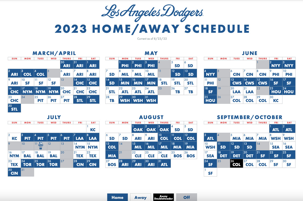 la dodgers home games 2023