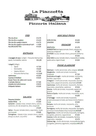 a piazzetta menu