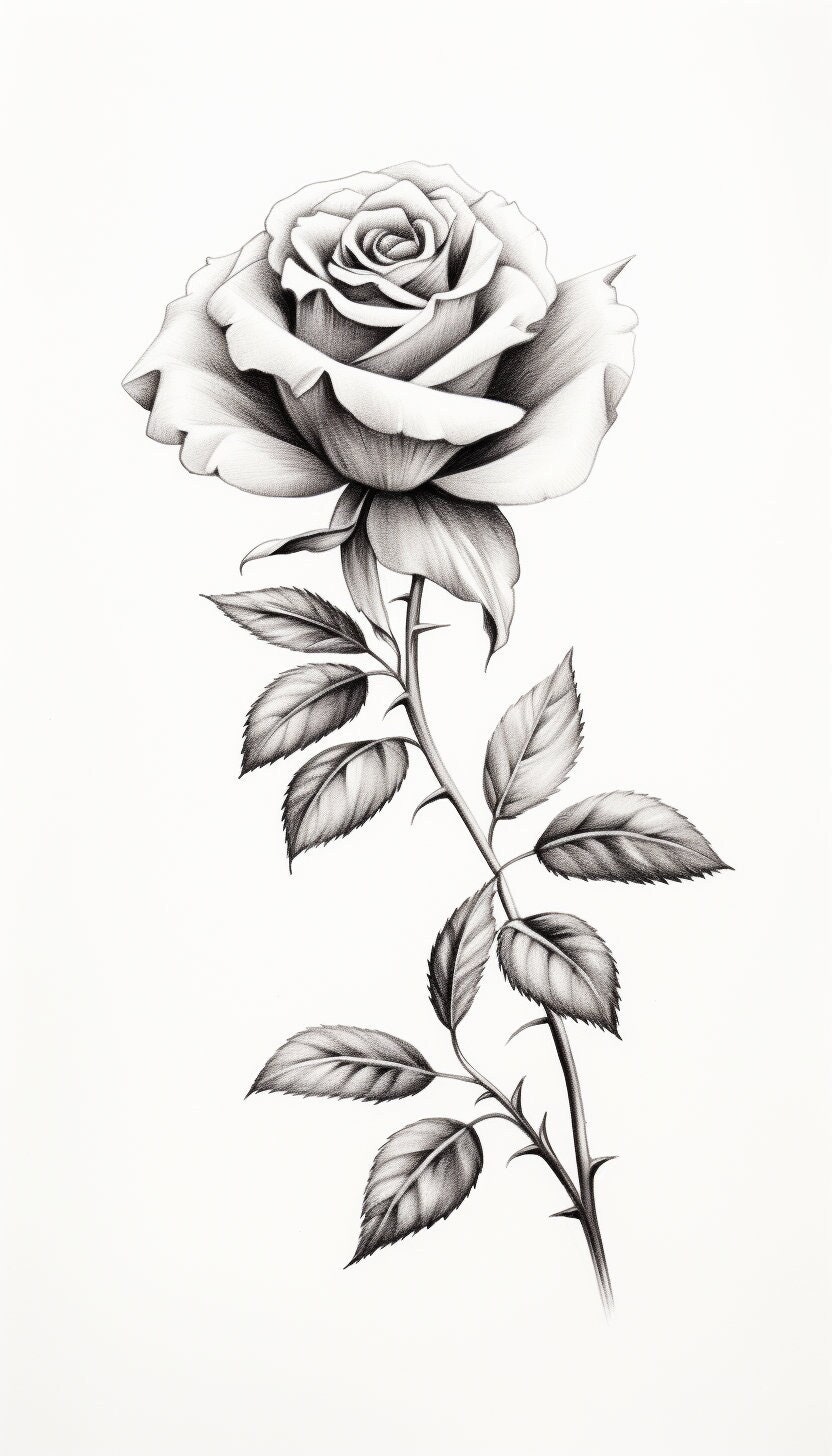 black white flower tattoo designs