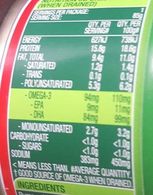 john west tuna calories