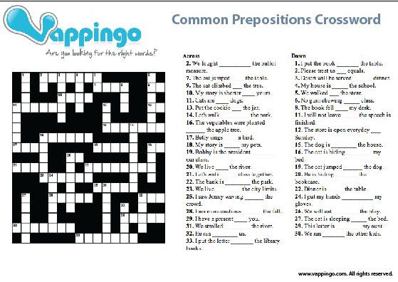 preposition about crossword