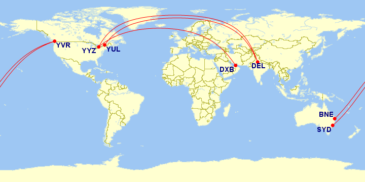 india to canada flight distance