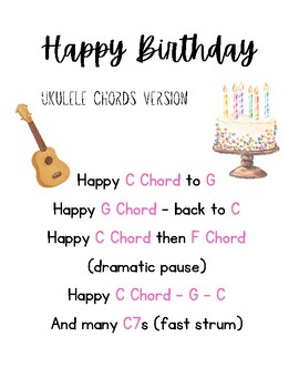 happy birthday in ukulele