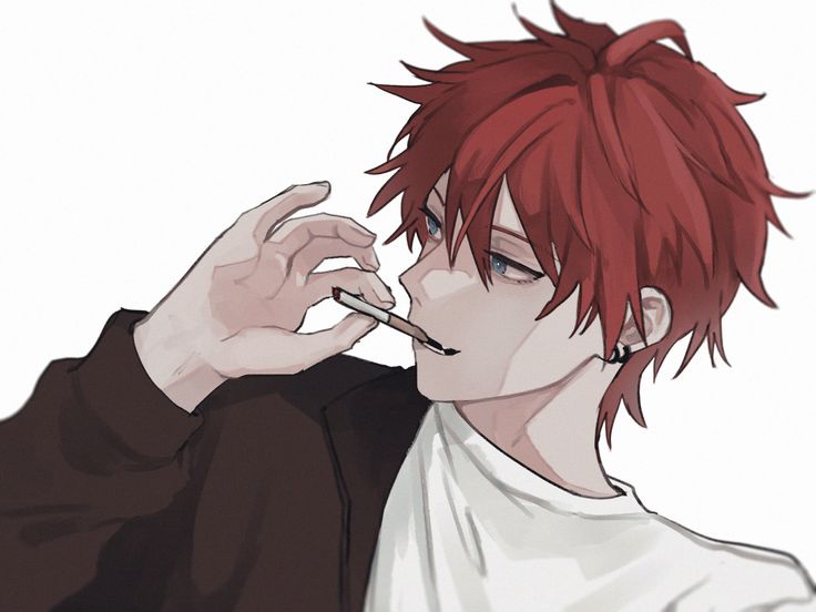 red hair anime male