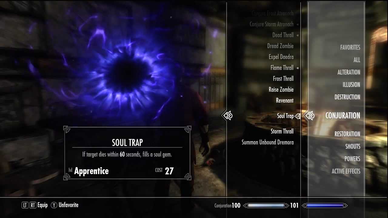 skyrim soul trap spell location