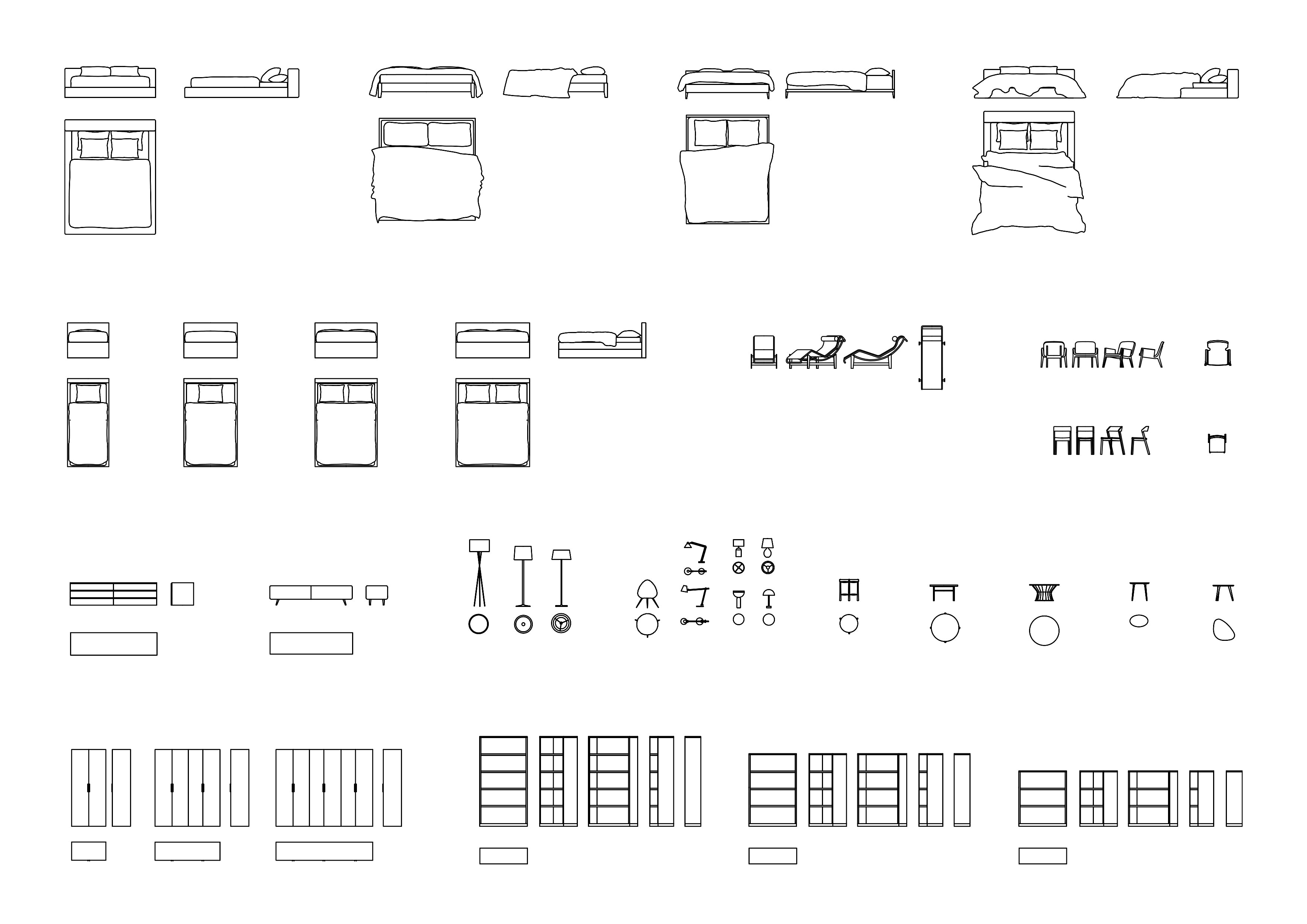 bed autocad block