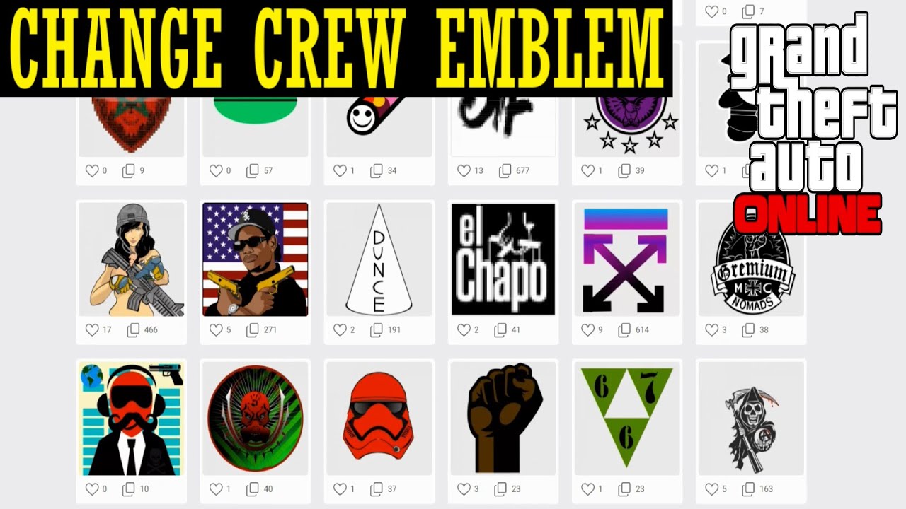 how to change crew emblem gta 5