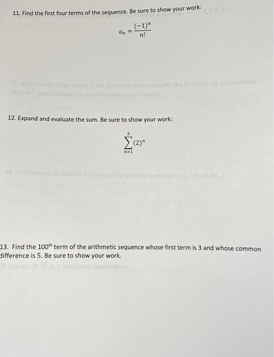 how to find the first four terms of the sequence