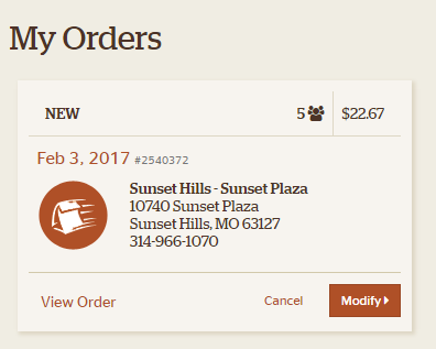 panera online order