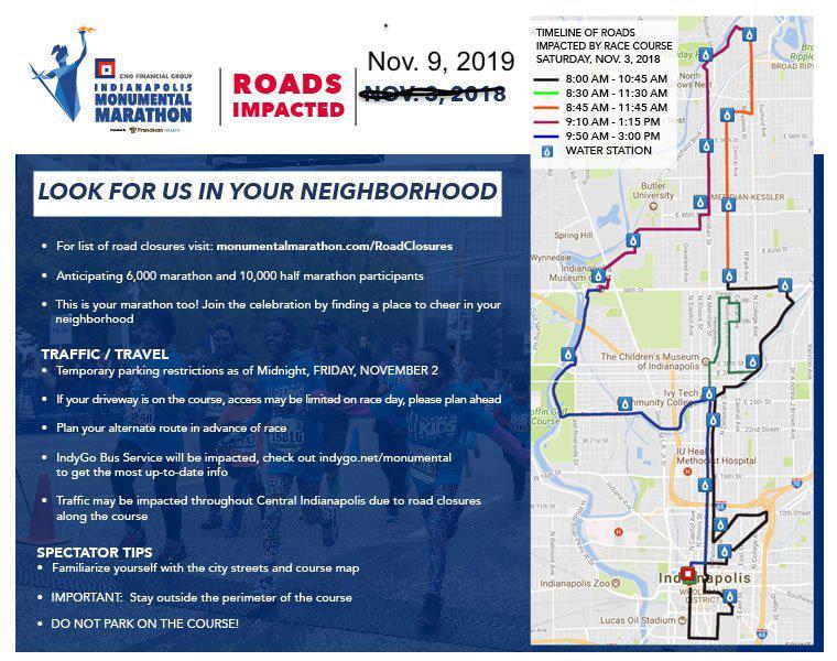 monumental marathon road closures