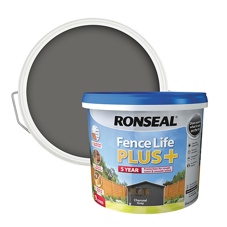 b and q grey fence paint