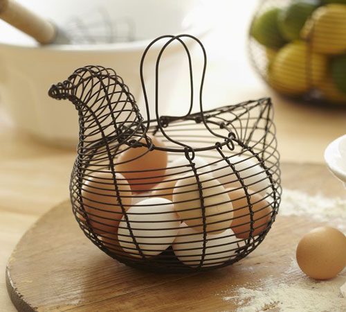 wire egg basket antique