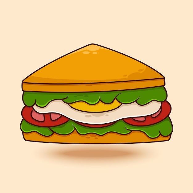 egg sandwich drawing