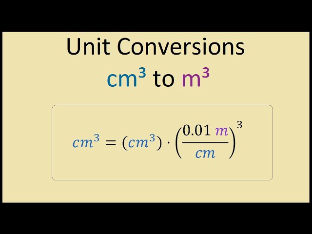 convert cubic centimeters to cubic meters