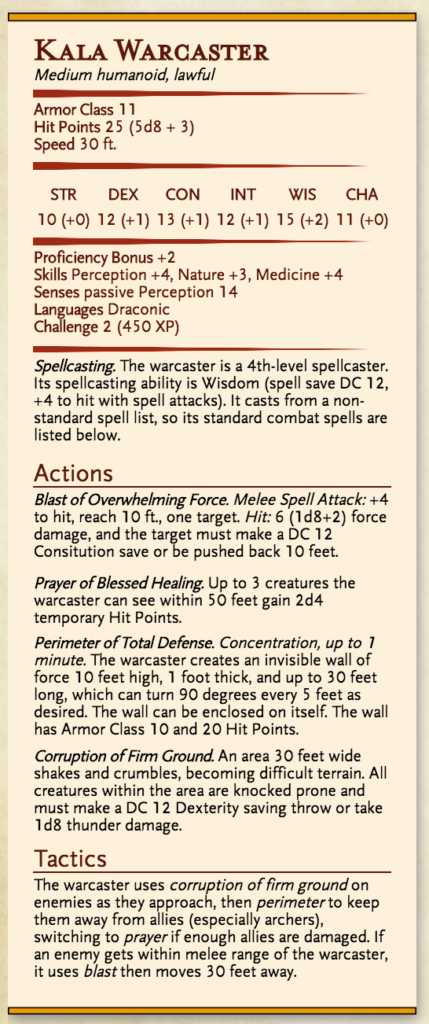 war caster 5e