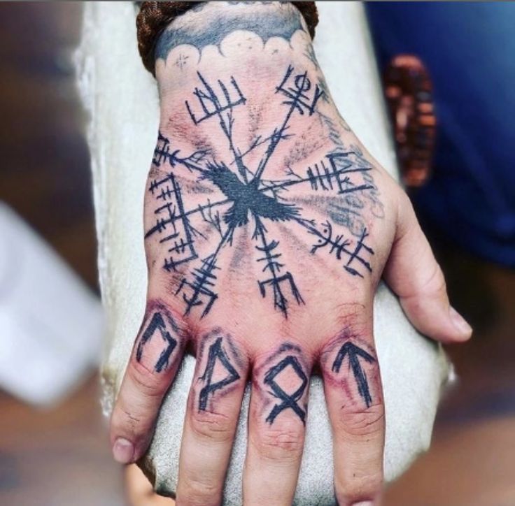 vikings hand tattoo