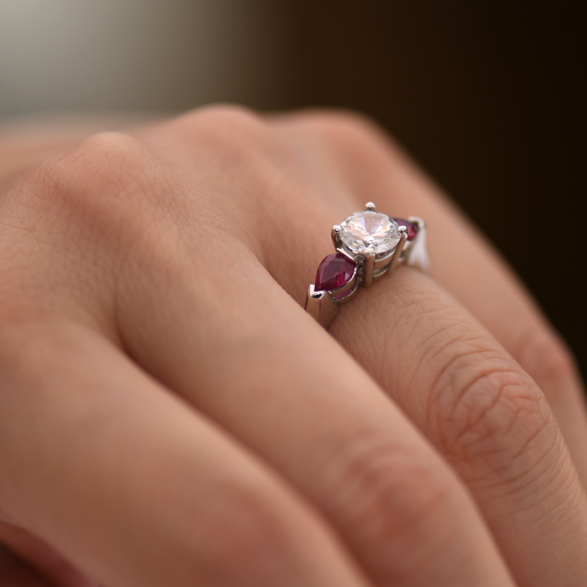 engagement rings with ruby accents