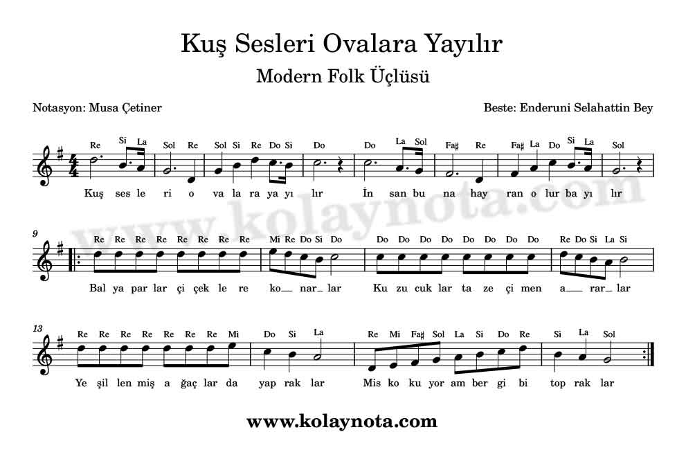 kuş sesleri ovalara yayılır şarkısını dinle